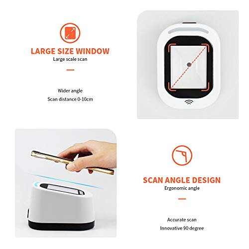 Wired Barcode Scanner USB Versatile Code Scanning QR Code 1D&2D Reader for Supermarkets/Stores 1