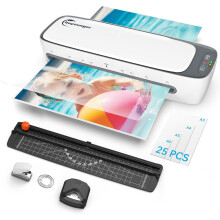 Buyounger Laminator, A3 Laminator Machine with 25 Pouches Thermal and Cold for A3 A4 A5 A6, 13 Inches Laminating Machine with 60s Warm-up for Home