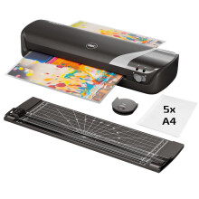 GBC Inspire+/Rexel 4-in-1 A4 Laminator Machine Set with Paper Cutter, Corner Rounder, 5 Laminating Pouches A4, Quick 4-Min Warm-Up time, Cold