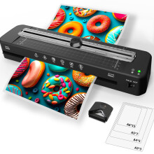 A3 Laminator Machine with 30 Laminating Sheets for A3/A4/A5/A6, Built-in Paper Cutter & Corner Rounder, Cold & Thermal Laminator for Classroom, Home