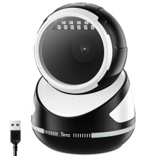 Tera Barcode Scanner Handsfree Omnidirectional: Pro Version Desktop 1D 2D QR USB Wired Adjustable Angle Plug and Play Bar Code Reader for POS