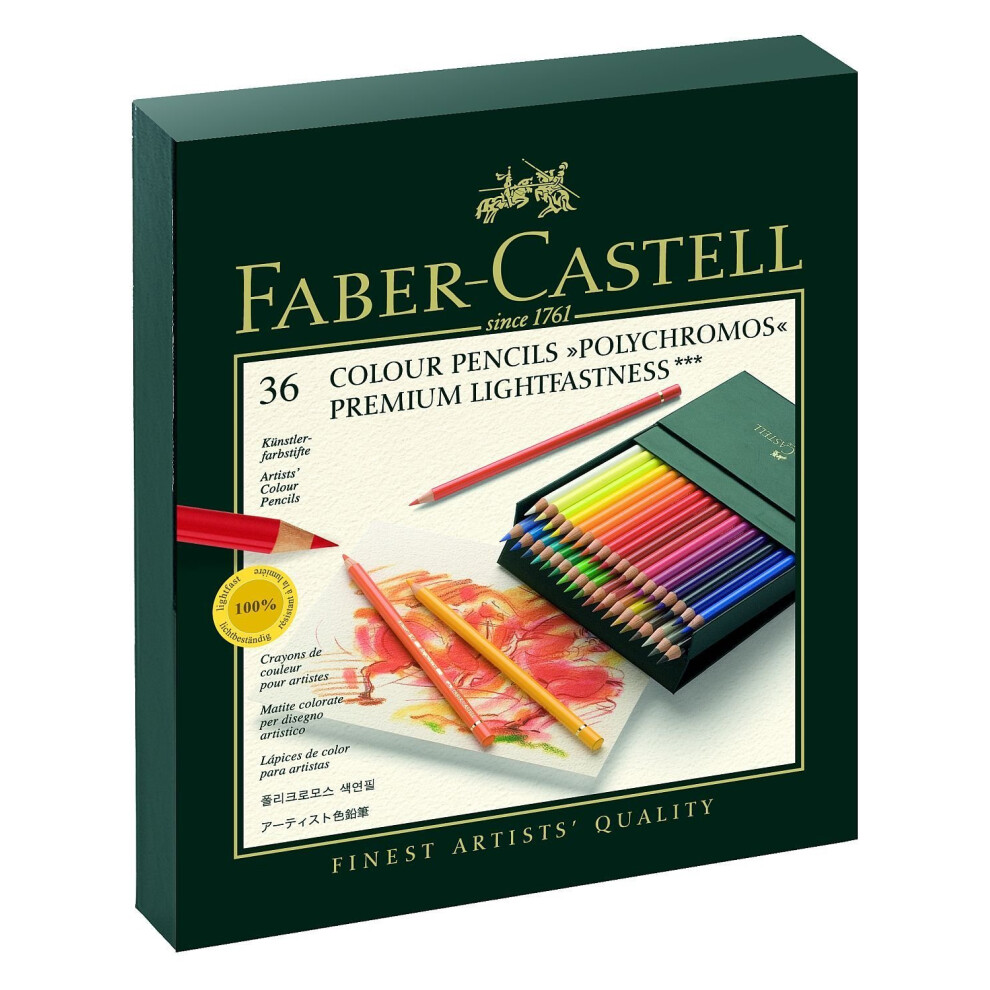 Faber-Castell 110024 24 Polychromos artist's coloured pencils in metal case, Einzeln, 36er Atelierbox, 1