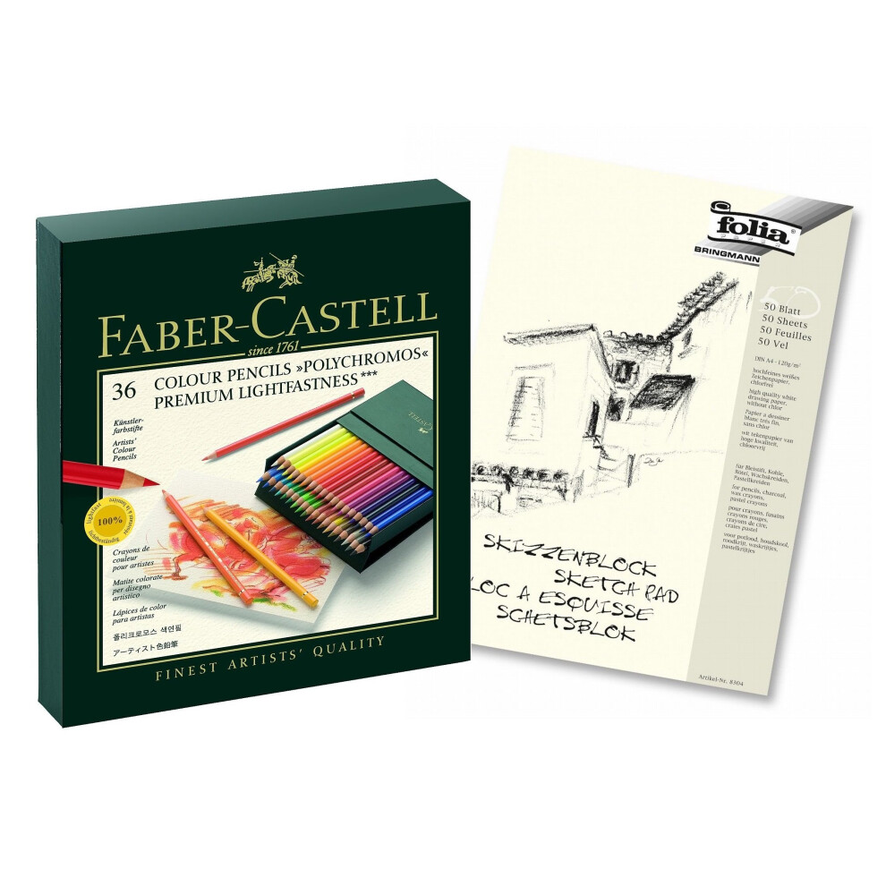 Faber-Castell 110092 - Colored Pencils, Polychromos, Pack Of 36, Studio Box., 36Er Atelierbox | Polychromos, 1 Light