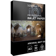 Marrutt 230gsm Archival Matt Single Sided Inkjet Photo Paper: A3-50 Sheets