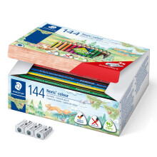 Staedtler Noris Colour Colouring Pencils, Ergonomic Triangular Format, Non-Slip Soft Surface, High Break Resistance, WOPEX Material, 144 Colouring