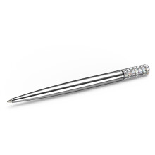 Swarovski Lucent Ballpoint Pen, Chrome Plated Casing with Aqua Flatback Crystals from the Lucent Collection