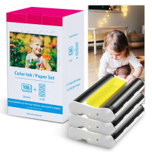 Compatible Canon Selphy CP1300 CP1000 CP1200 CP910 CP810 Ink and Paper Set KP-108IN Photo Cartridge for Selphy CP Series Printers,108 Sheets Paper (4