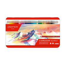 Caran Dache Metal tin with 80 assorted colours