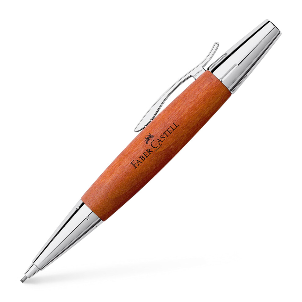 Faber-Castell 138382 PROP.PENCIL WOOD/CHROME SHINY BROWN