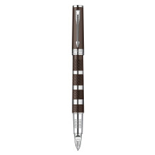 Parker Ingenuity Large Brown Rubber and Metal Chrome Trim Medium Nib 5th Technology Pen - Gift Boxed