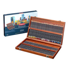 Derwent Procolour Colouring Pencils Set Of 72 In Wooden Gift Box, 4mm Round Core, Premium Core Strength, Smooth Texture, Ideal For Fine Art Drawing &