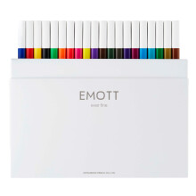 UNI-ball Emott Felt Tip Fineliners Colouring Pens. Water Resistant Non-Bleed and Fade-Proof Ink for Adult Colouring Books, Art Set, Drawing,