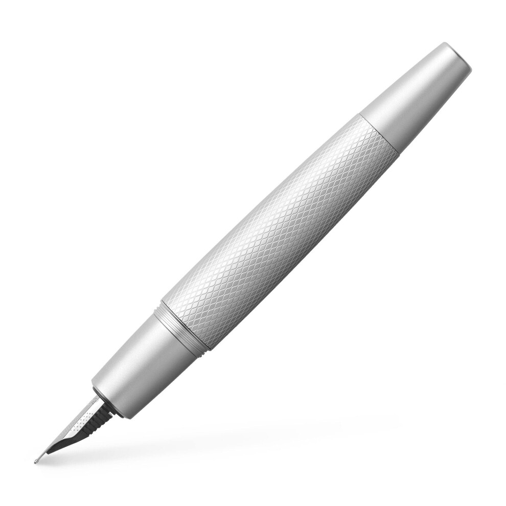 Faber-Castell E-Motion B Fountain Pen - Pure Silver