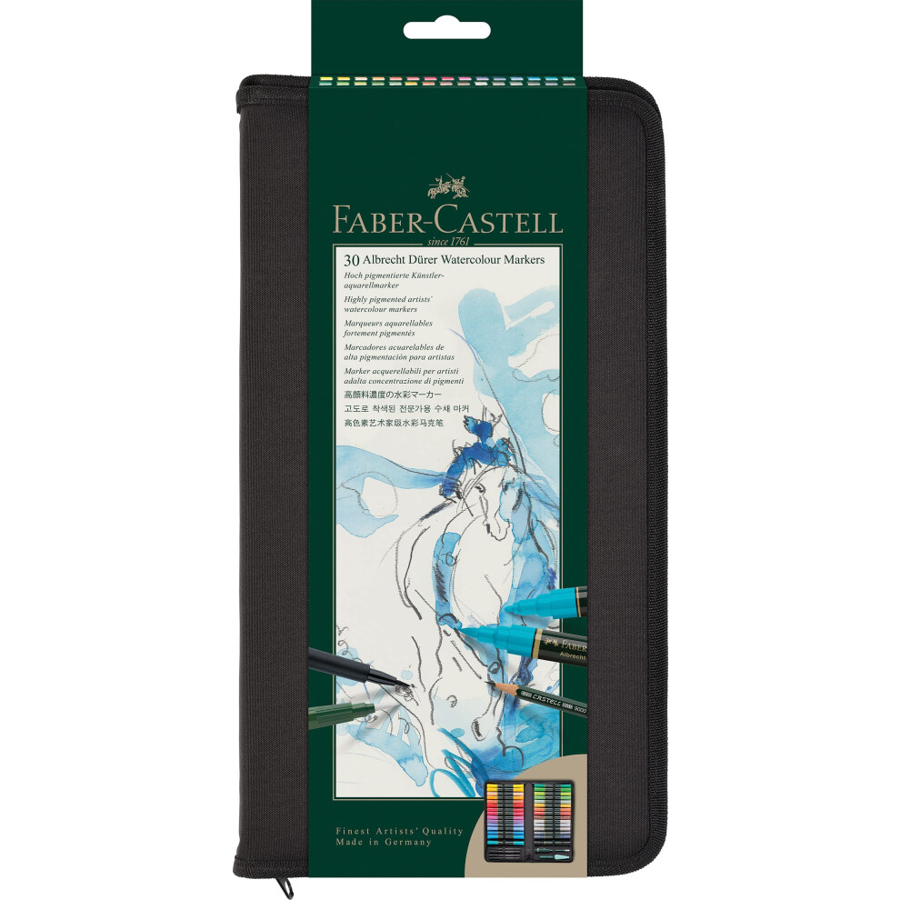 Faber-Castell Art & Graphic Albrecht D?rer Watercolour Marker, Multicoloured, Wallet Of 30, For Art, Craft, Drawing, Sketching, Home, School,