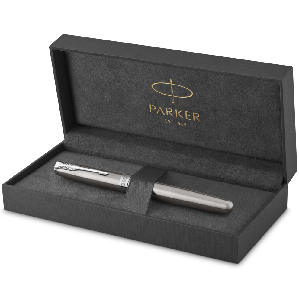 Parker Sonnet Fountain Pen | Stainless Steel With Palladium Trim | Fine Nib | Gift Box