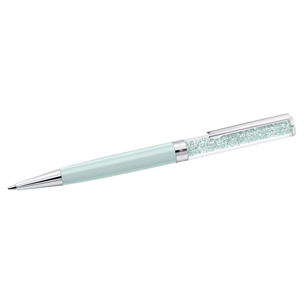 Swarovski Crystalline Ballpoint Pen, Black Ink in Mint Coloured Casing, Crystal Design, from the Crystalline Collection