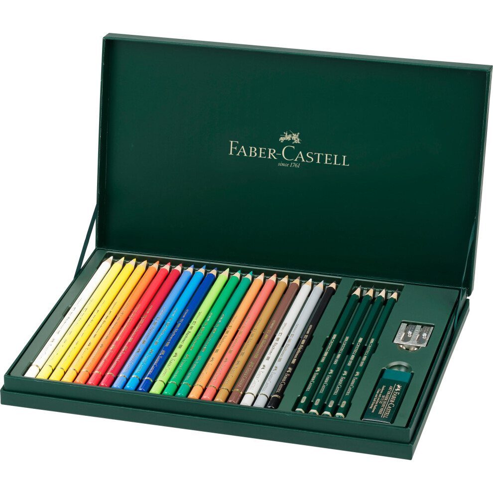 Faber-Castell Art & Graphic Polychromos Colour Pencil, Gift Set, Mixed MediaMulticoloured, Polychromos Gift Set, For Art, Craft, Drawing, Sketching,