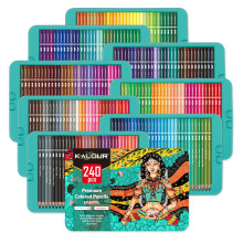 KALOUR Professional Colored Pencils,Set of 240 Colors,Artists Soft Core with Vibrant Color,Ideal for Drawing Sketching Shading,Coloring Pencils for
