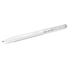 Swarovski Crystalline Ballpoint Pen, White Lacquered Barrel with Eight Crystal Facets and More Than 400 Clear Crystals, from the Crystalline