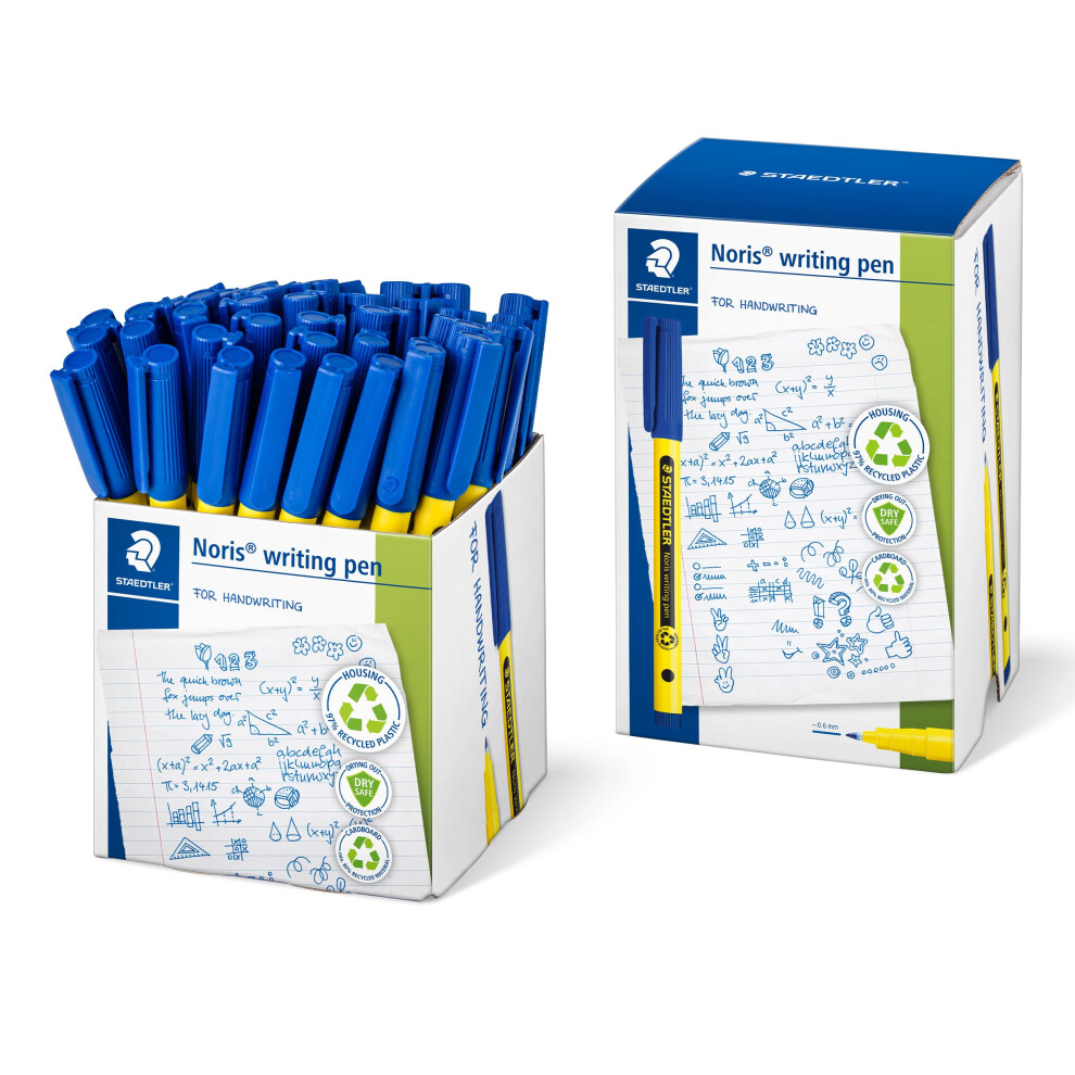 Staedtler 307-3 Ct50 Noris Handwriting Pen - (Tub Of 50) Blue