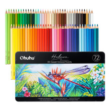 Ohuhu Colouring Pencils, 72 Blendable High Pigmentation Soft and Thick Core 4mm Oil-based Lead Coloured Pencils for Professionals Artists Adults