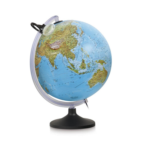 Nova Rico - Relief Globe 30 cm Illuminated with Magnifier