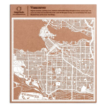 Vancouver Paper Cut Map White 30x30 cm Paper Art