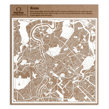 O3 DESIGN STUDIO Rome Paper Cut Map White 30x30 cm Paper Art