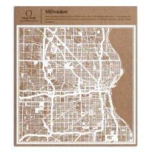 Milwaukee Paper Cut Map White 12?12 inches Paper Art