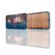 Derwent 2302721 Lightfast Pencils Tin Round,Premium Core Strength,Creamy Texture,Ideal For Fine Art Drawing & Colouring, Professional Quality set of