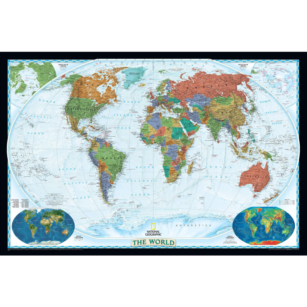 National Geographic World Decorator Wall Map - 46 X 30.5 Inches - Art Quality Print