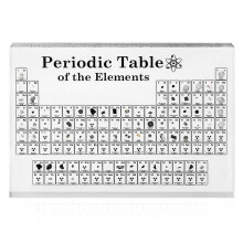 Bomoya Periodic Table with Real Elements Samples,Acrylic Periodic Table Display with Elements Teaching Tool Student Teacher Gift Craft Decoration
