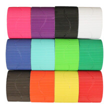 Bright Ideas Corrugated Border School Displays, (Pack of 12 Rolls) in Assorted Colours, 10cm x 7.5m. BI7868.