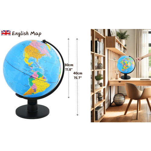 TOPGLOBE 30cm World Globe Educational Political Map (30cm diameter) 1