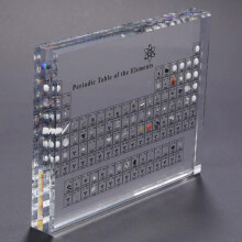 Acrylic Periodic Table Display with Real Elements, Chemical Elements Display,Periodic Table of Elements,Teaching School Day Birthday Gifts