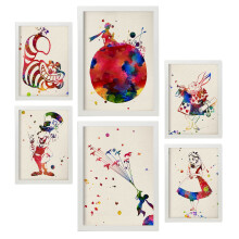 Nacnic Set of 6 posters of Alicia and the Little Prince. Collection of plates with aesthetic collage for interior decoration. Sizes A3 and A4. With