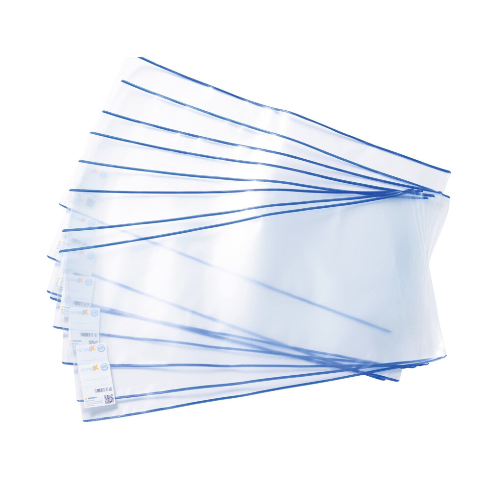 HERMA Hermaex Classic 7260 Book Covers 26 x 54 cm, Pack of 20, Book Covers with Label and Edge Protection Made of Wipe-Clean Polypropylene Film, Book-image-OPC-PH82BKZ-NEW