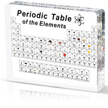 Jeebel Periodic Table of Real Elements - Acrylic Periodic Table with 83 Real Element Samples - Periodic Table for Teaching Tool, Crafts, Creative Gift