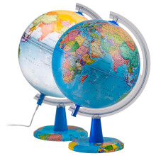 TOPGLOBE Illuminated Globe 20cm - Spanish Map - Political Globes - Educational/Geographical/Desktop Decoration