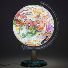 EXERZ 30CM Art Globe Zodiac Illuminated ? Illustrated Map of Zodiac Region with Light Up function - Swivel Rotating Globe with LED, Cable included.