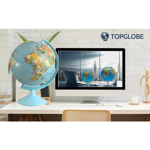 TOPGLOBE 30 cm Rotating Globe/Educational Globe - Map in Italian - Diameter (30 cm) 1