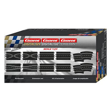 Carrera Evolution 20026956 Track Extension set (4 straights, 2 lane change sections 2 chicanes, 4 curves 2/30?), 12 Pieces