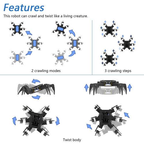 FREENOVE Hexapod Robot Kit with Remote (Compatible with Arduino IDE), Walking Crawling Twisting, App Remote Control, Servo STEM Project 2