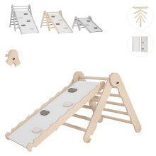 MAMOI? Indoor climbing triangle with slide for kids, Baby climbing frame, Wooden toddler gym for children outside and outdoor, Frames and slides, toys