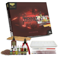 The Army Painter Hobby Paint and Model Tool Kit - 10 Acrylic Model Paints, 3 Hobby Brushes, 3 Tufts, Brown Battleground, Basing Glue and Modeling