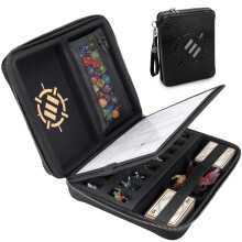 ENHANCE Collector's Edition RPG Organizer Case - DND Binder with Built-in Character Sheet Holder and Erasable Scribe Panel, Dice Rolling Area,