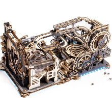 ROBOTIME Marble Run LGC01+LGA01+LG01 3-in-1 3D Puzzle Wooden Model Kits for Adults to Build, Gifts Adults Electric Craft Boys, LGX02