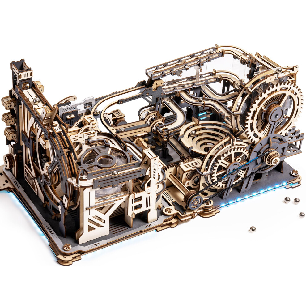 ROBOTIME Marble Run LGC01+LGA01+LG01 3-in-1 3D Puzzle Wooden Model Kits for Adults to Build, Gifts Adults Electric Craft Boys, LGX02-image-OPC-PH82CHH-NEW
