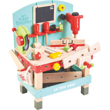 Le Toy Van - Cars & Construction Educational My First Tool Bench Toy Wooden Tool Bench Set For Role Play | Pretend Play Wooden Tools - Suitable For 3