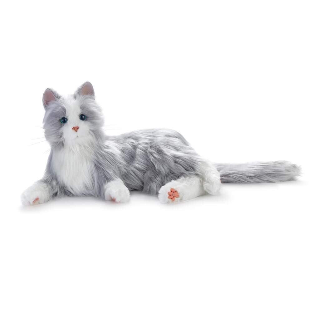 Joy For All Ageless Innovation Interactive Pet Cat - Lifelike & Realistic Companion With Soft Fur And Soothing Purrs, No Assembly Required - Silver
